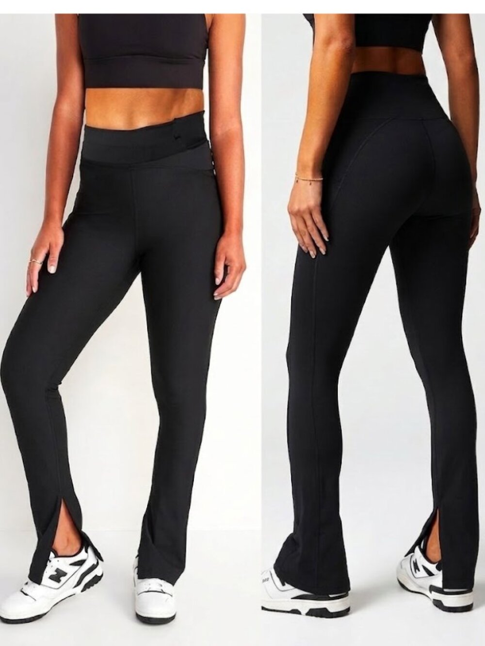 Old Navy High Waist Rib Split Flare Legging Pants Sz 3X compared to Fabletics